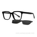 Square TR90 Bevel Magnetic Polarized Clip On Sunglasses